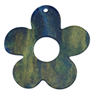 Hangers van resin bloem glitter Multicolor galaxy