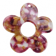 Hangers van resin bloem Pink-purple gold