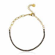 Armbanden van Stainless steel Roestvrij staal (RVS) Goud-black