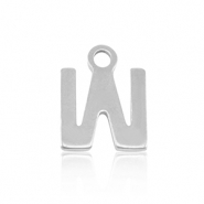 Bedels van Stainless steel Roestvrij staal (RVS) initial W Silver