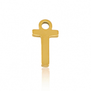 Bedels van Stainless steel Roestvrij staal (RVS) initial T Gold
