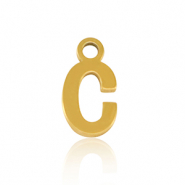 Bedels van Stainless steel Roestvrij staal (RVS) initial C Gold