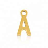 Bedels van Stainless steel Roestvrij staal (RVS) initial A Gold