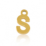Bedels van Stainless steel Roestvrij staal (RVS) initial S Gold