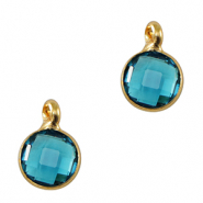 Hanger van crystal glas 7mm Blue-gold