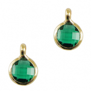 Hanger van crystal glas 7mm Green-gold
