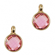 Hanger van crystal glas 7mm Pink-gold