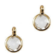 Hanger van crystal glas 7mm Crystal-gold
