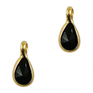 Hanger van crystal glas drop Black-gold