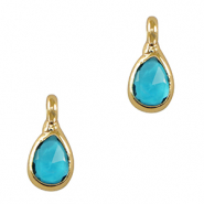 Hanger van crystal glas drop Blue-gold