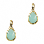 Hanger van crystal glas drop Light blue-gold