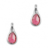 Hanger van crystal glas drop Pink-silver