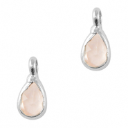 Hanger van crystal glas drop Light pink-silver