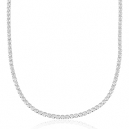 Kettingen van Stainless steel Roestvrij staal (RVS) Zilver-crystal