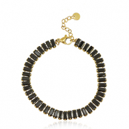 Armbanden van Stainless steel Roestvrij staal (RVS) Goud-black