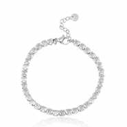 Armbanden van Stainless steel Roestvrij staal (RVS) Zilver-crystal