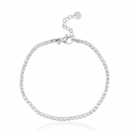 Armbanden van Stainless steel Roestvrij staal (RVS) Zilver-crystal