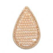 Gehaakte hangers met facet kraaltjes drop Peachy rose