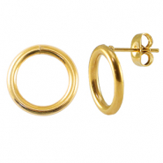 Benodigdheden van Stainless steel Roestvrij staal (RVS) oorbellen / oorsteker 14mm Gold
