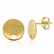 Benodigdheden van Stainless steel Roestvrij staal (RVS) oorbellen / oorsteker met oogje 10mm Gold