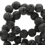 Natuursteen kralen 6mm mat Lava Dark anthracite