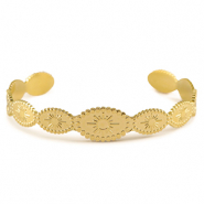 Armbanden van Stainless steel Roestvrij staal (RVS) bangle sun Gold