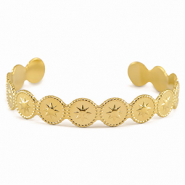 Armbanden van Stainless steel Roestvrij staal (RVS) bangle star Gold