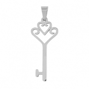 Bedels van Stainless steel Roestvrij staal (RVS) key Silver