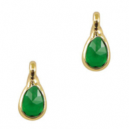 Hanger van crystal glas drop Green-gold