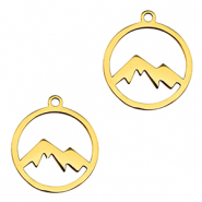 Bedels van Stainless steel Roestvrij staal (RVS) mountain Gold