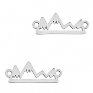 Bedels van Stainless steel Roestvrij staal (RVS) tussenstuk mountain Silver