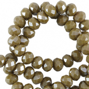 Facet kralen top quality disc 6x4mm Chromium oxide green-pearl shine coating