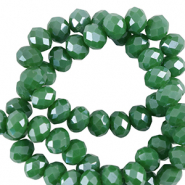 Facet kralen top quality disc 6x4mm Nile green-pearl shine coating