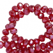 Facet kralen top quality disc 6x4mm Raisin torte red-amber coating