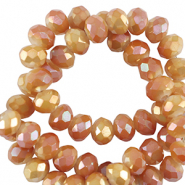 Facet kralen top quality disc 6x4mm Shiny orange-pearl shine coating