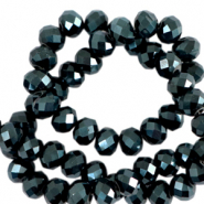 Facet kralen top quality disc 4x3mm Forest green-pearl shine coating