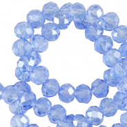 Facet kralen top quality disc 3x3mm Finley blue-pearl shine coating
