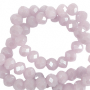 Facet kralen top quality disc 4x3mm Lavender fog-pearl shine coating