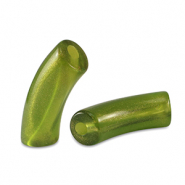 Acryl kralen tube shiny Golden olive green