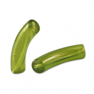 Acryl kralen tube shiny Golden olive green