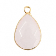 Hangers van natuursteen druppel Icy white-gold