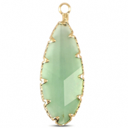 Hanger van Crystal Glass oval Apple green-gold