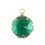 Hanger van Crystal Glass 13mm Classic green-gold