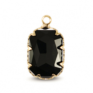 Hanger van Crystal Glass rectangle Jet black-gold