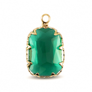 Hanger van Crystal Glass rectangle Classic green-gold