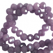 Facet kralen top quality disc 4x3mm African purple-pearl shine coating