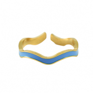 Ringen van Stainless steel Roestvrij staal (RVS) Gold-blue