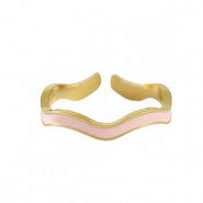 Ringen van Stainless steel Roestvrij staal (RVS) Gold-light pink