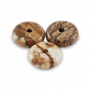 Rondellen natuursteen kralen dalmatian stone 6mm Desert brown