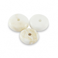 Rondellen natuursteen kralen magnesiet 6mm Off white